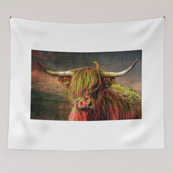 Item preview, The Highland cow in Cornwall painted red designed and sold by kathleenjean.