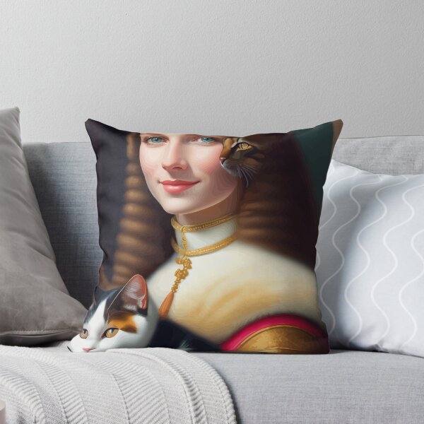 Item preview, Portrait Of A Young Lady Holding A Cat designed and sold by ArtisticAllure1.