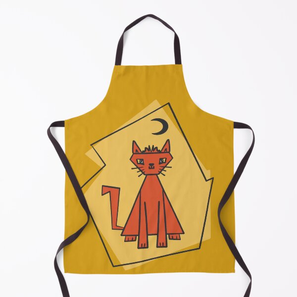 Item preview, Geometric shape orange cut cat with black half moon designed and sold by Xatutik.art.
