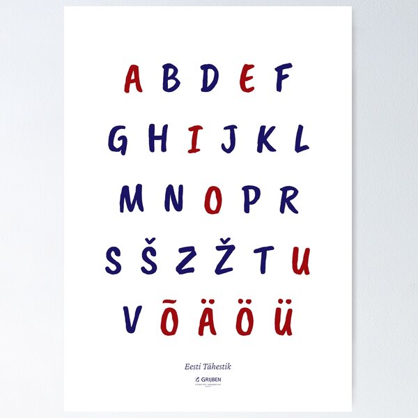 The Estonian Alphabet Poster