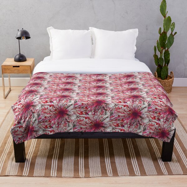 Item preview, Flowers From The Seeds Of Love #194 Bold Unique New Age 5D Original Hand-painted OOAK Abstract Painting Detail 1 In Red Pink Black Inspired By Flora Floral Botany Plant Nature Boho Flower Pattern designed and sold by Rainbow Artist Orlando L.