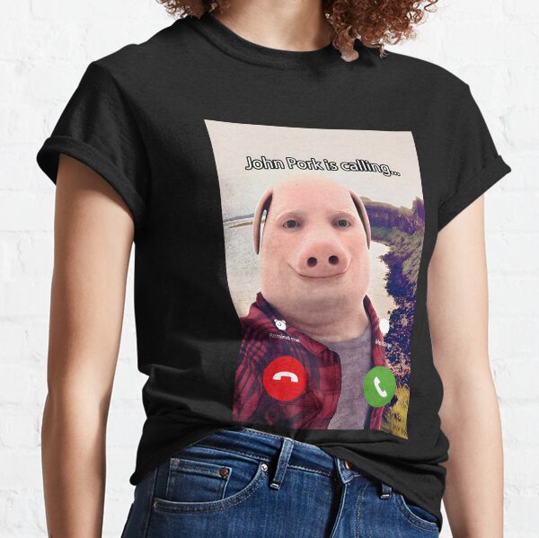 John Pork Graphic Pig Tshirt Design PNG Trending Meme Sublimation