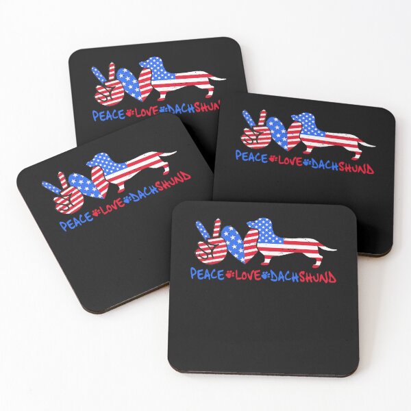 Item preview, Peace Love Dachshund 4th Of July Patriotic American Pride Gift designed and sold by TMelonShop.