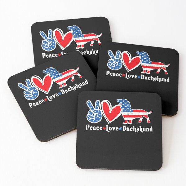 Item preview, Peace Love Dachshund 4th Of July Patriotic Independence Day Gift designed and sold by TMelonShop.