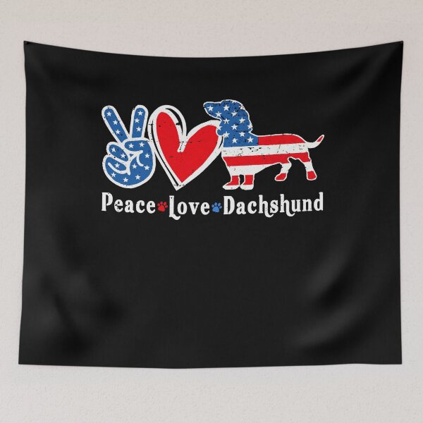 Item preview, Peace Love Dachshund 4th Of July Patriotic Independence Day Gift designed and sold by TMelonShop.