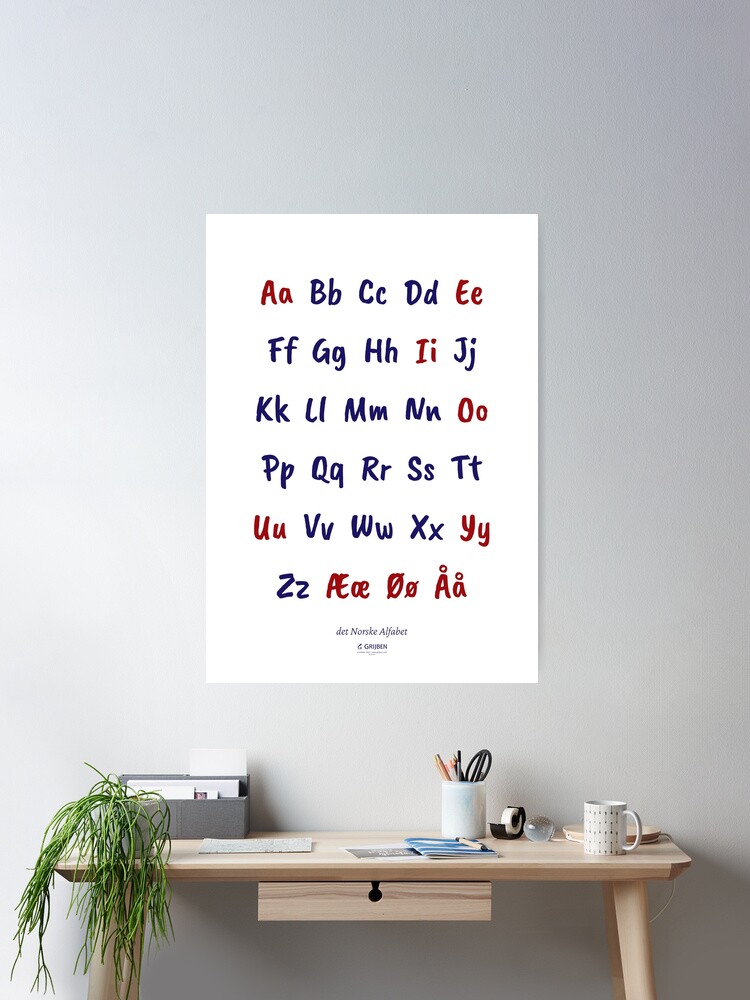Thumbnail 2 of 3, Poster, The Norwegian Alphabet designed and sold by Grijben.