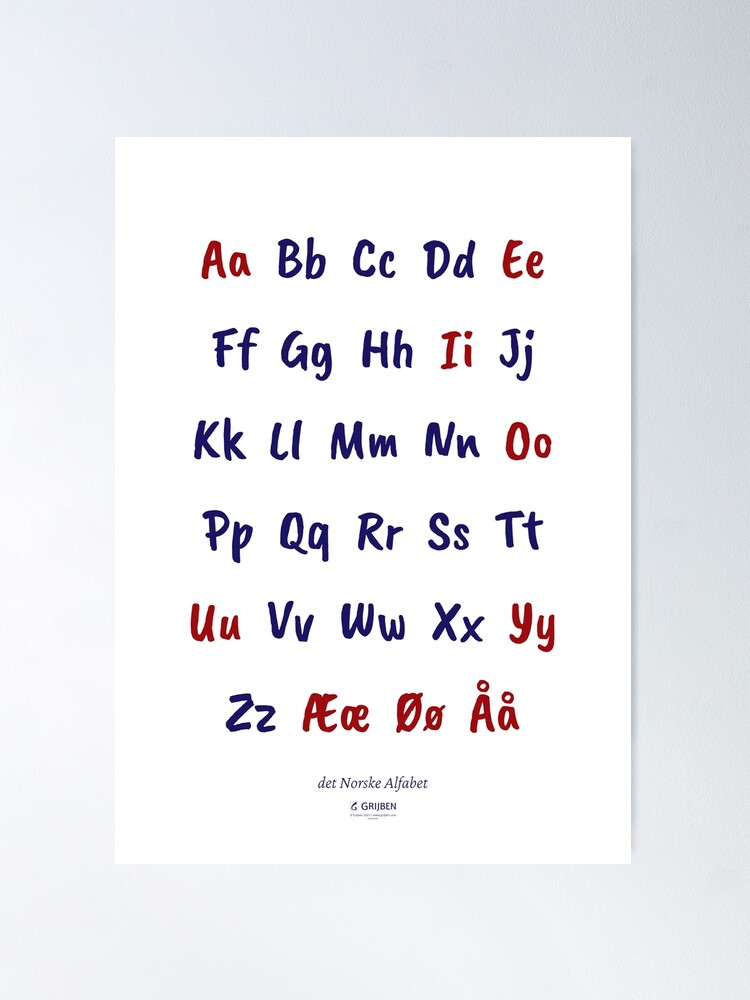 Thumbnail 1 of 3, Poster, The Norwegian Alphabet designed and sold by Grijben.