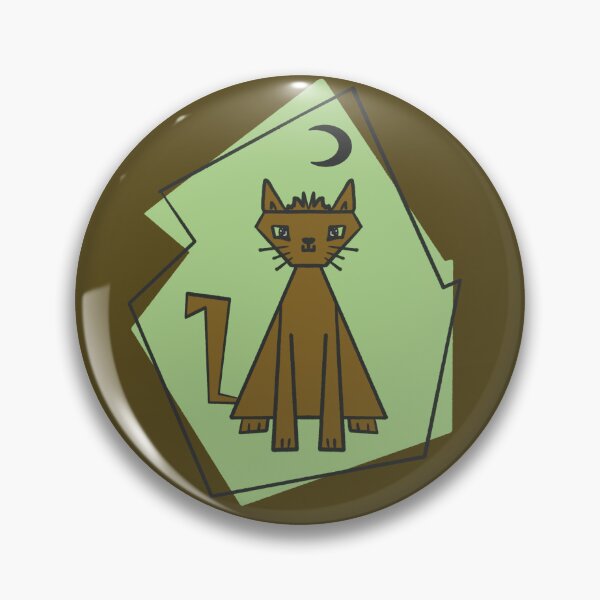 Item preview, Geometric shape army cut cat with black half moon designed and sold by Xatutik.art.