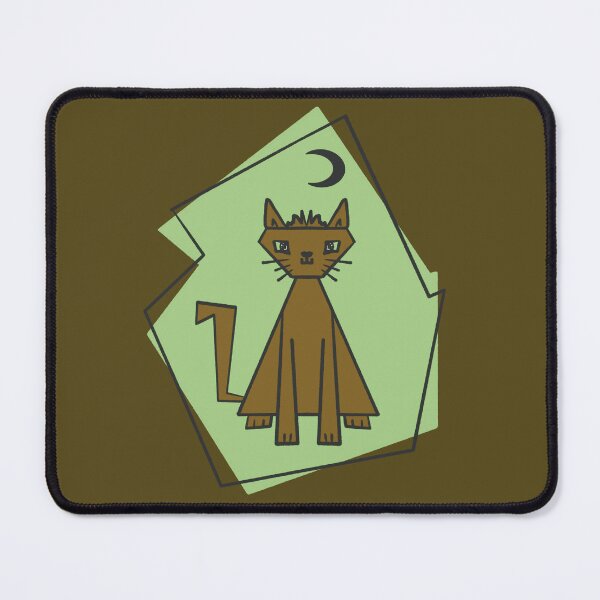 Item preview, Geometric shape army cut cat with black half moon designed and sold by Xatutik.art.