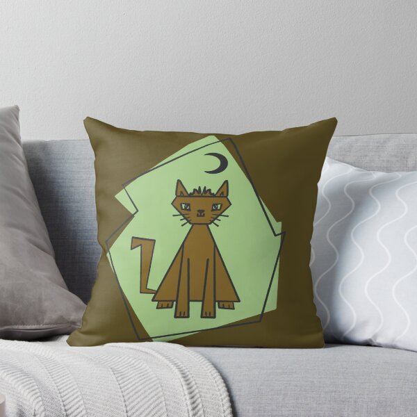 Item preview, Geometric shape army cut cat with black half moon designed and sold by Xatutik.art.