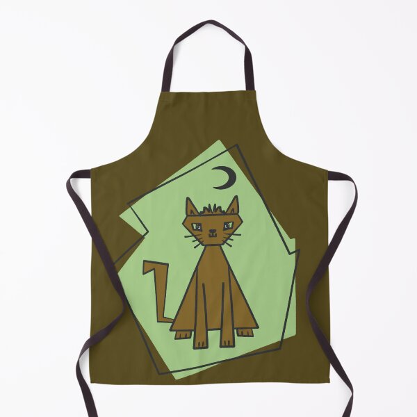 Item preview, Geometric shape army cut cat with black half moon designed and sold by Xatutik.art.