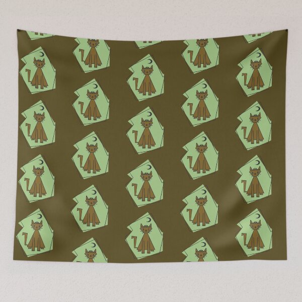 Item preview, Geometric shape army cut cat with black half moon designed and sold by Xatutik.art.