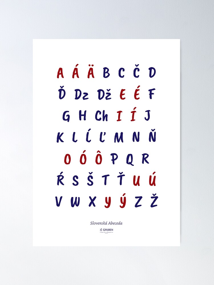 Thumbnail 1 of 3, Poster, The Slovakian Alphabet designed and sold by Grijben.