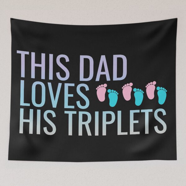 Item preview, This dad loves his triplets baby foot print designed and sold by somi3art.