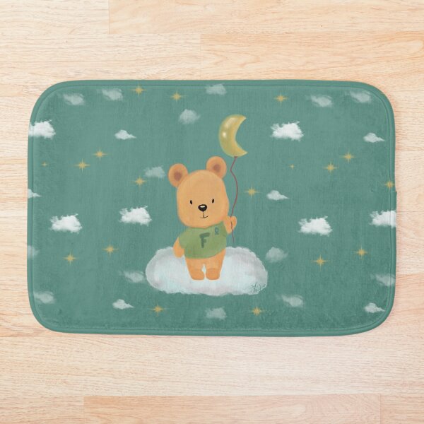 Item preview, Cute little bear with a moon balloon Custom Letter F designed and sold by byMariZen.