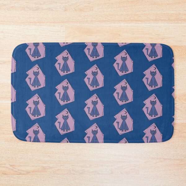 Item preview, Geometric shape dark blue cut cat with black half moon designed and sold by Xatutik.art.