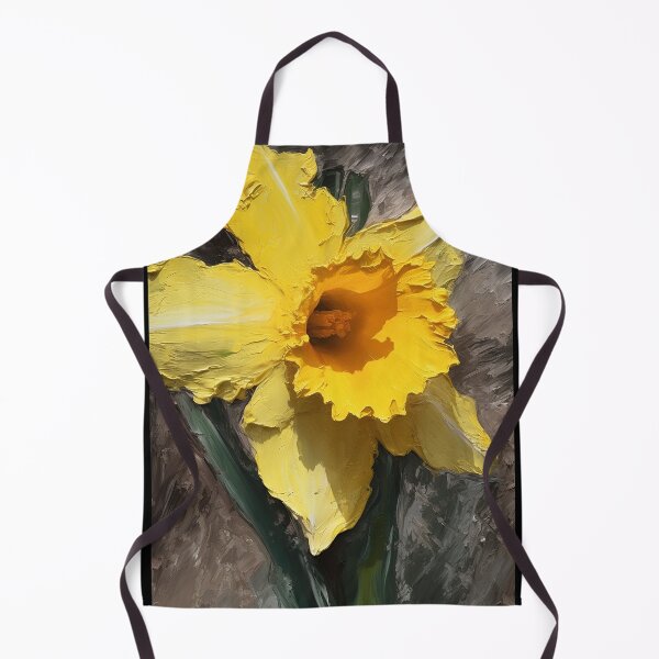 Item preview, Dazzling Daffodils -3D, thick paint brushstrokes, yellow on canvas designed and sold by EmeraldeaArt.