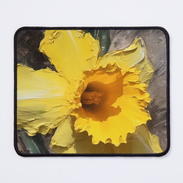 Artikelvorschau, Dazzling Daffodils -3D, thick paint brushstrokes, yellow on canvas entworfen und verkauft von EmeraldeaArt.