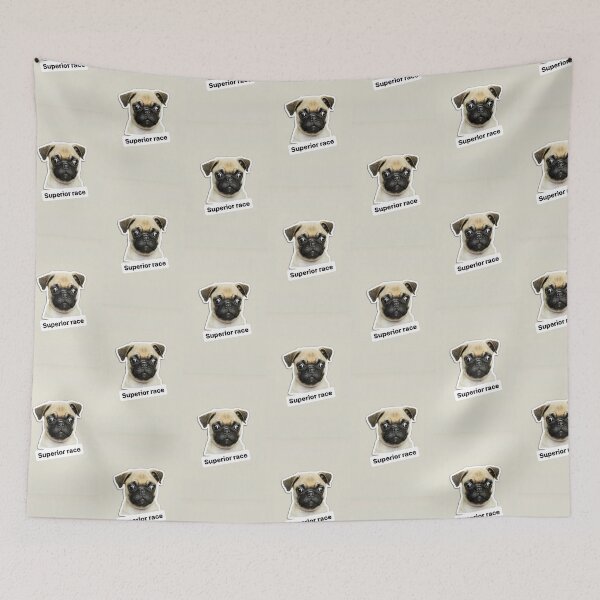 Item preview, Superior race funny text / pug /dog / puppy designed and sold by BiancaNeaguArt.