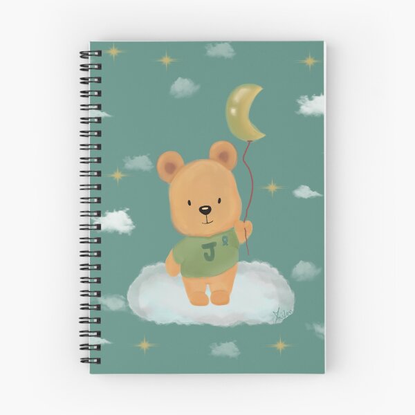 Item preview, Cute little bear with a moon balloon Custom Letter J designed and sold by byMariZen.