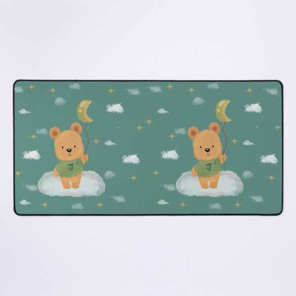 Item preview, Cute little bear with a moon balloon Custom Letter J designed and sold by byMariZen.