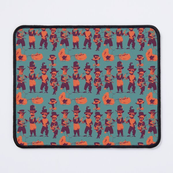 Item preview, Mariachi Band Day of the Dead Vector Art Pattern - Orange on Green Background designed and sold by Aaron2610.