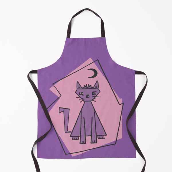 Item preview, Geometric shape maximum purple cut cat with black half moon designed and sold by Xatutik.art.