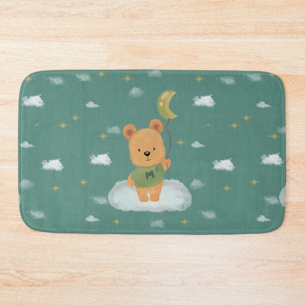 Item preview, Cute little bear with a moon balloon Custom Letter M designed and sold by byMariZen.