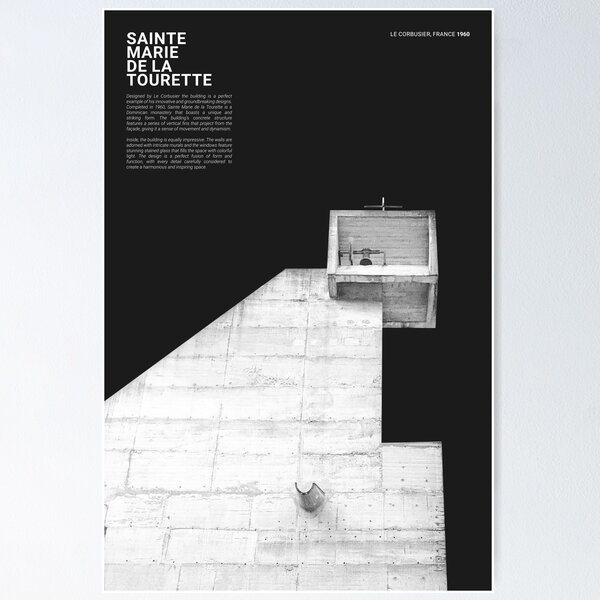Item preview, Sainte Marie de la Tourette, Le Corbusier - Brutalism Architecture, Modern Design designed and sold by VIS-ATELIER.