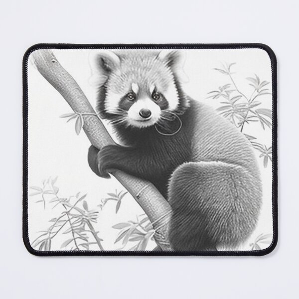 Item preview, Black and white Red Panda pencil drawing designed and sold by Pencil-Art.