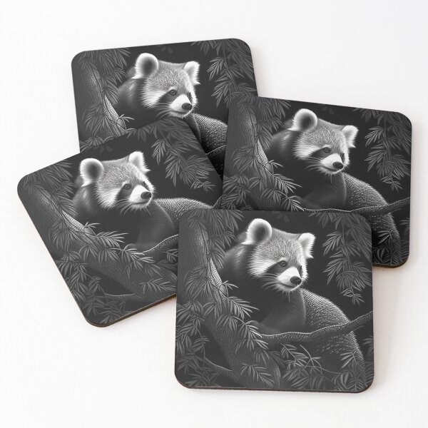 Item preview, Black and white Red Panda pencil drawing designed and sold by Pencil-Art.