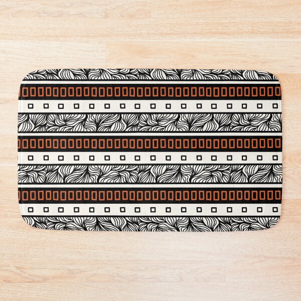 Item preview, Wax-style graphic pattern - 04 - White, Black & Orange designed and sold by Jill-fa.