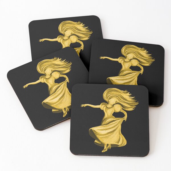 Item preview, Gold Flamenco Dress Twirling Lady designed and sold by Deborah Camp.