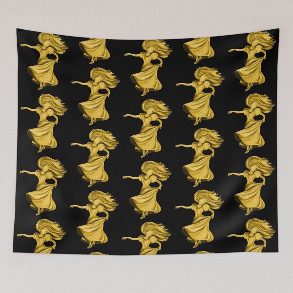 Item preview, Gold Flamenco Dress Twirling Lady designed and sold by Deborah Camp.