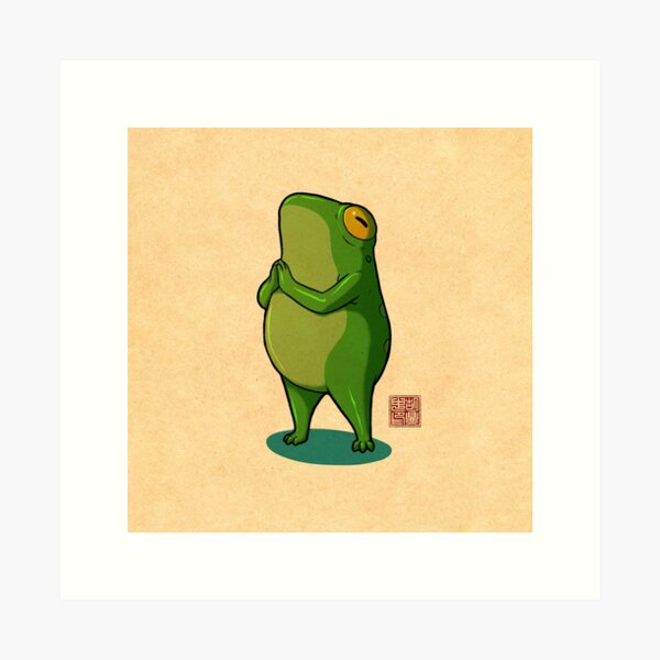 Yoga Frog Prayer Pose Sun Salutation Art Print