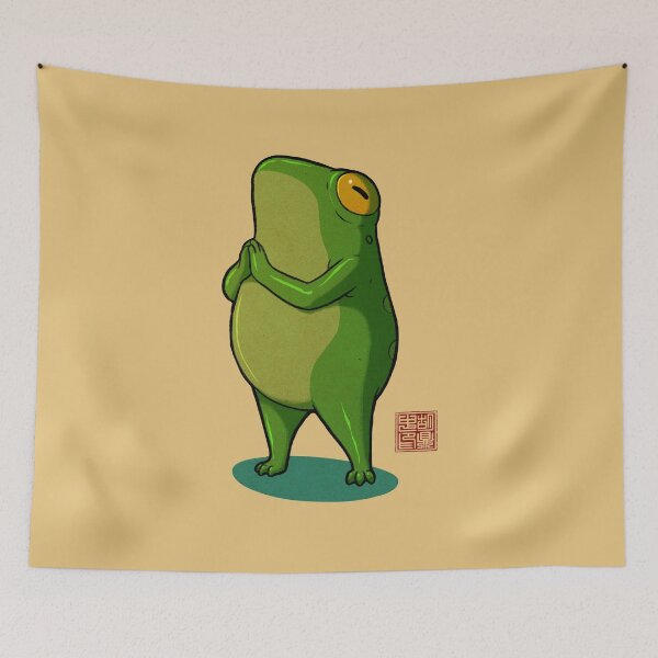 Item preview, Yoga Frog Prayer Pose Sun Salutation designed and sold by DingHuArt.