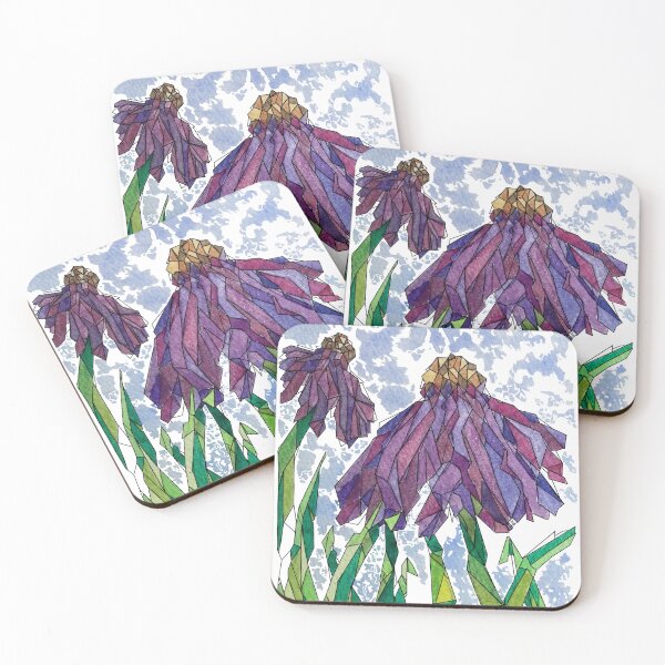Item preview, Polygon Watercolor Purple Coneflower designed and sold by Sproutopia-Art.