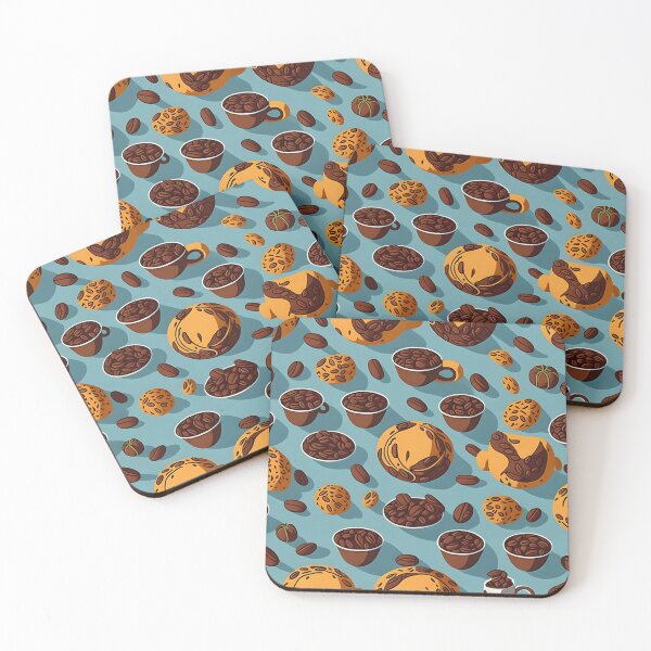 Item preview, Coffee and sweets pattern, beans, travel mug, morning coffee designed and sold by Skyluxdesign.