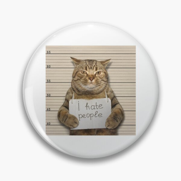 Item preview, I hate people cat Sticker designed and sold by Grizzlytees.