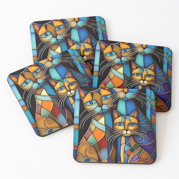 Item preview, Stained glass cats designed and sold by Brian Tarr.