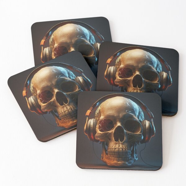 Item preview, Skull with headphones designed and sold by MrRobotAI.