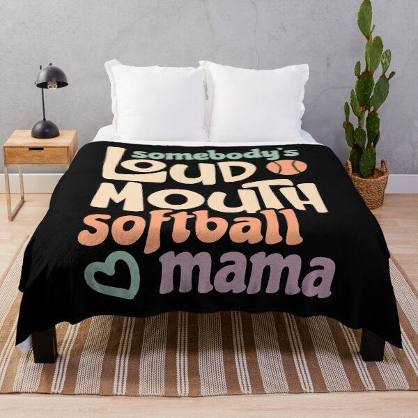 Item preview, Somebody's Loud Mouth Softball Mama Softball Mom Mothers Day Groovy Retro designed and sold by Designer-Girl.