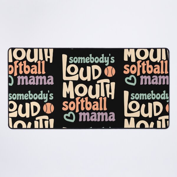 Item preview, Somebody's Loud Mouth Softball Mama Softball Mom Mothers Day Groovy Retro designed and sold by Designer-Girl.