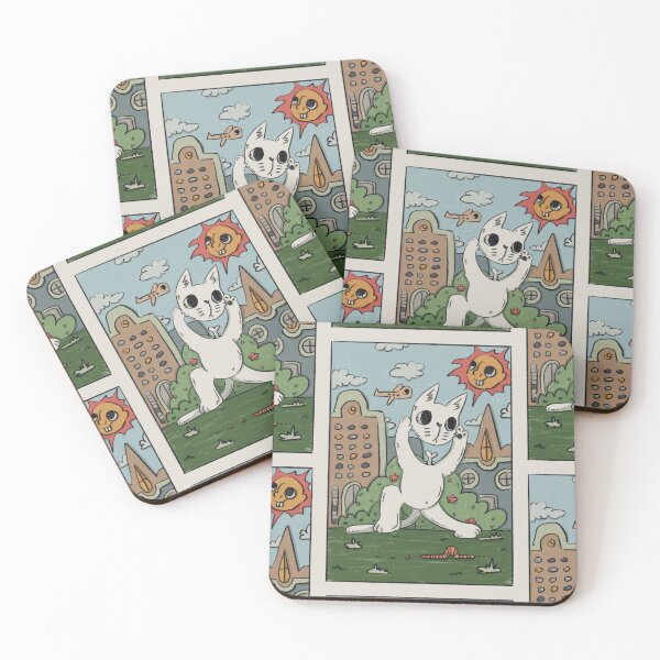 Item preview, cartoon cat with head off designed and sold by lehlehcar.