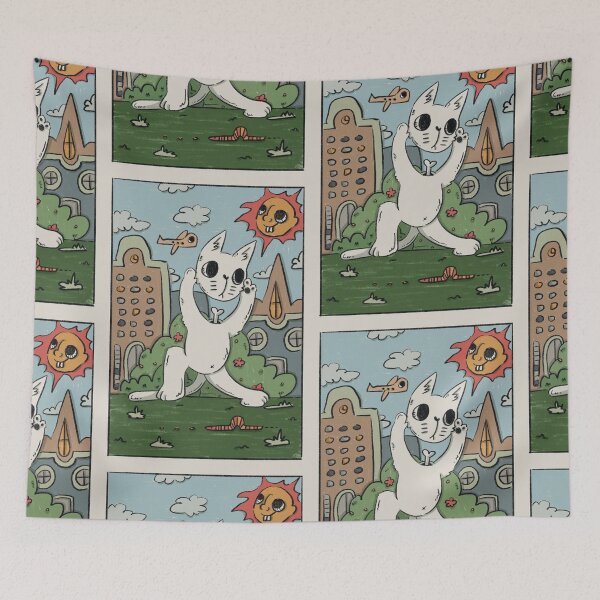 Item preview, cartoon cat with head off designed and sold by lehlehcar.