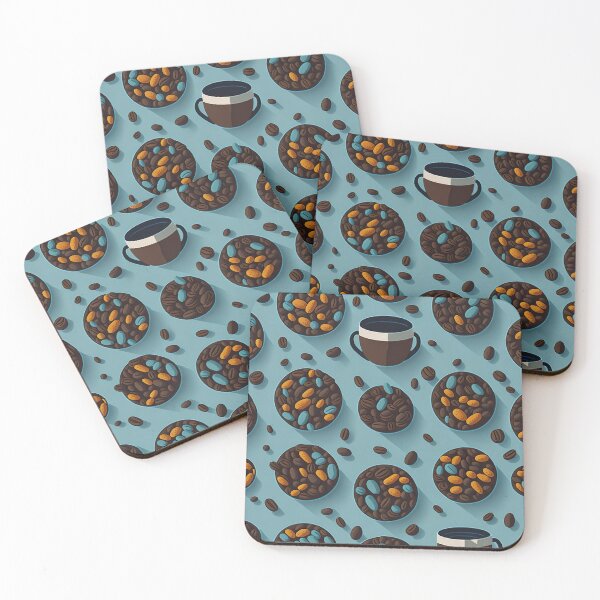 Item preview, Coffee and sweets pattern, beans, travel mug, morning coffee designed and sold by Skyluxdesign.