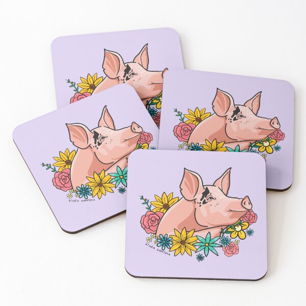 Item preview, Pig and Flowers designed and sold by studio-sweetpea.