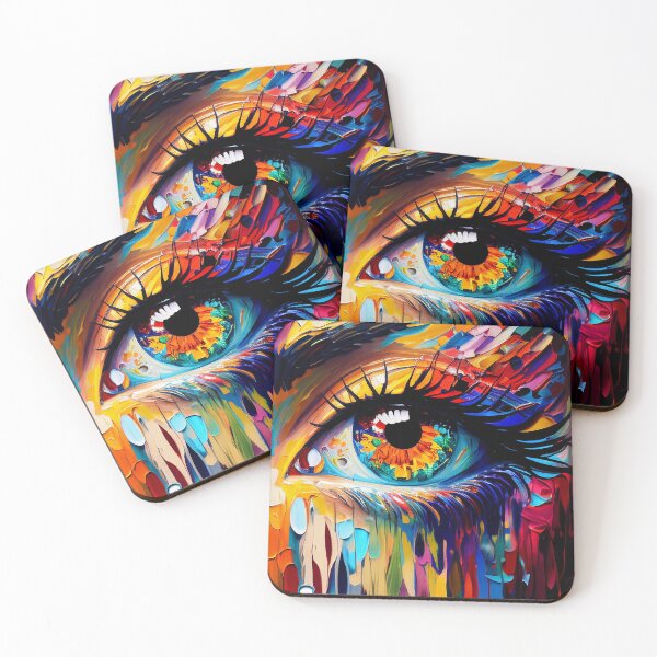Item preview, Psychedelic Eye Vibrant Art | Palette Knife Oil Digital Painting designed and sold by VividViews.