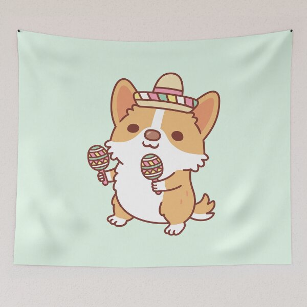 Item preview, Cute Corgi Puppy With Fiesta Hat designed and sold by rustydoodle.