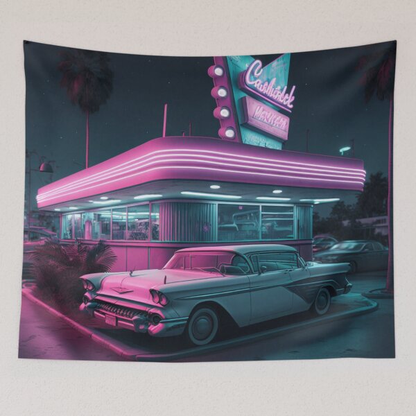 Artikelvorschau, Klassisches Miami Vice Diner - Retro Miami Vice 80er Jahre Design entworfen und verkauft von SanchezMiami.